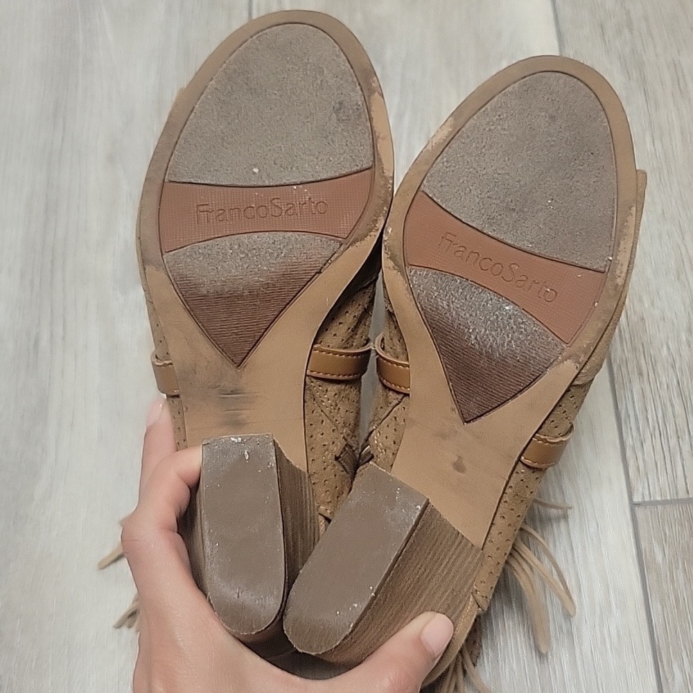 Franco Sarto Fina Tan Suede Booties Size 6 1/2 - Picture 9 of 9